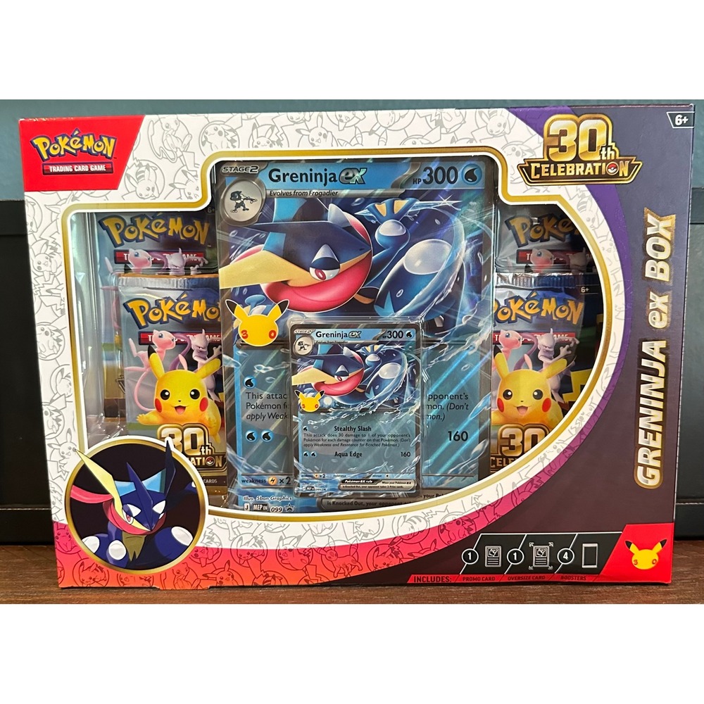 Pokemon TCG 30th Celebration Greninja ex Box Sealed 4 Booster Packs Promo Card